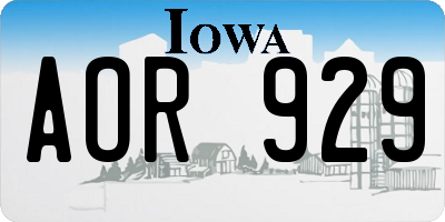 IA license plate AOR929