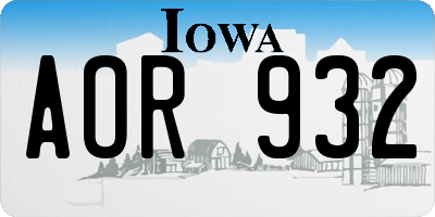 IA license plate AOR932