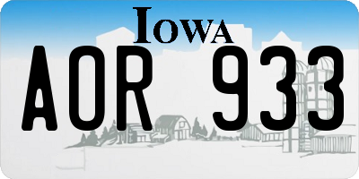 IA license plate AOR933
