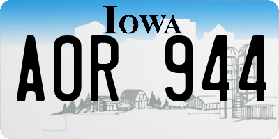 IA license plate AOR944