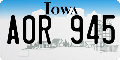 IA license plate AOR945
