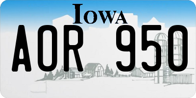 IA license plate AOR950
