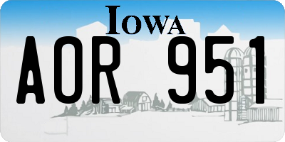 IA license plate AOR951