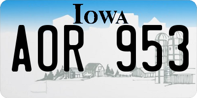 IA license plate AOR953