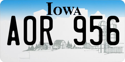 IA license plate AOR956