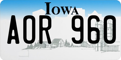 IA license plate AOR960