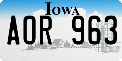 IA license plate AOR963
