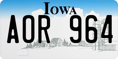 IA license plate AOR964