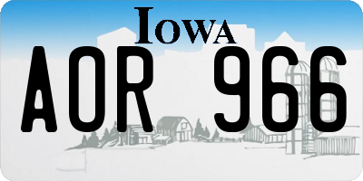 IA license plate AOR966