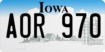 IA license plate AOR970