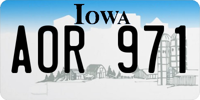 IA license plate AOR971