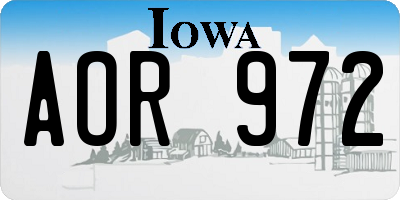IA license plate AOR972