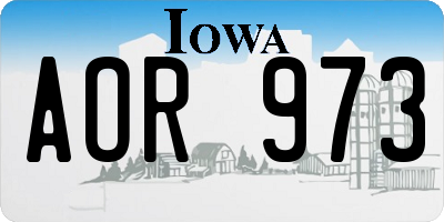IA license plate AOR973