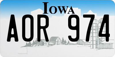 IA license plate AOR974