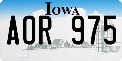 IA license plate AOR975