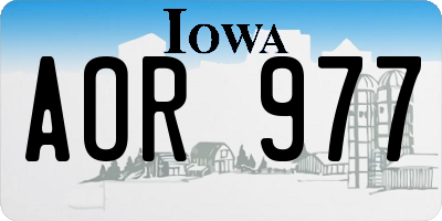 IA license plate AOR977