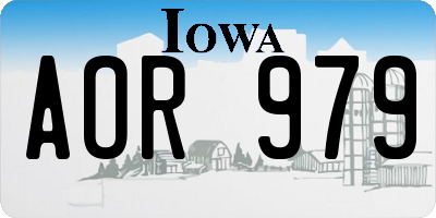 IA license plate AOR979