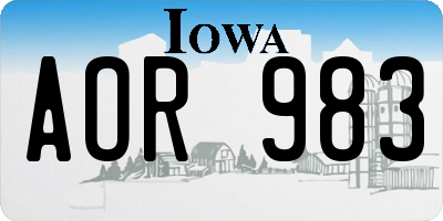 IA license plate AOR983