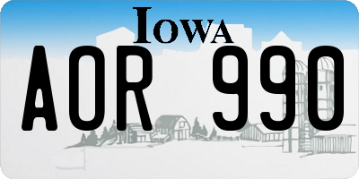 IA license plate AOR990
