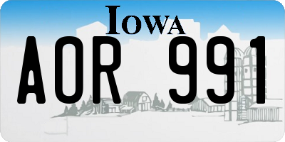 IA license plate AOR991