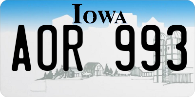 IA license plate AOR993