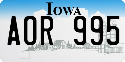 IA license plate AOR995