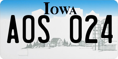 IA license plate AOS024