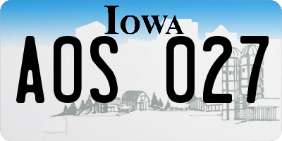 IA license plate AOS027