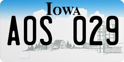 IA license plate AOS029