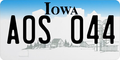 IA license plate AOS044