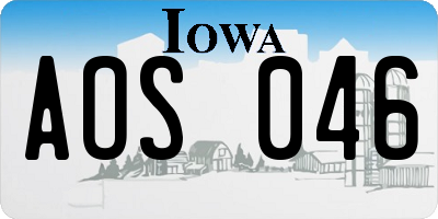 IA license plate AOS046