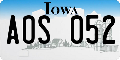 IA license plate AOS052