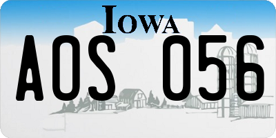 IA license plate AOS056