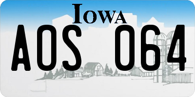 IA license plate AOS064