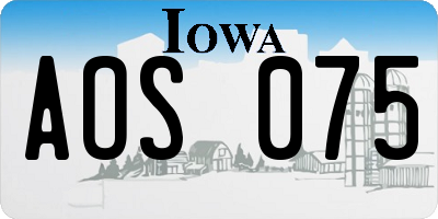 IA license plate AOS075