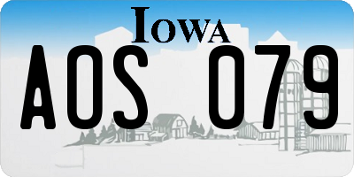 IA license plate AOS079