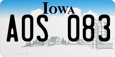 IA license plate AOS083