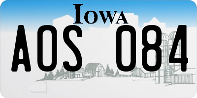 IA license plate AOS084