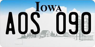 IA license plate AOS090
