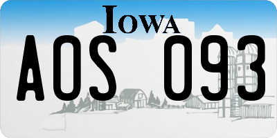IA license plate AOS093