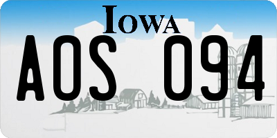 IA license plate AOS094