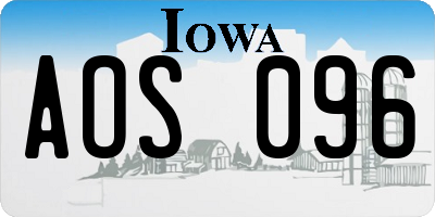 IA license plate AOS096
