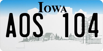 IA license plate AOS104