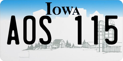 IA license plate AOS115