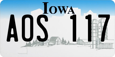 IA license plate AOS117