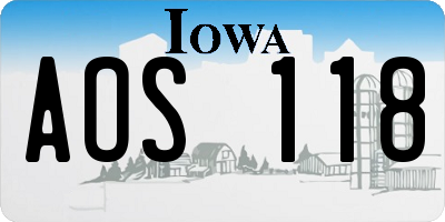IA license plate AOS118