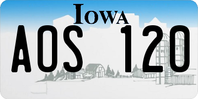 IA license plate AOS120