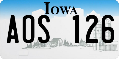 IA license plate AOS126