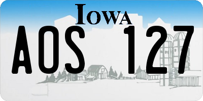 IA license plate AOS127