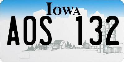 IA license plate AOS132